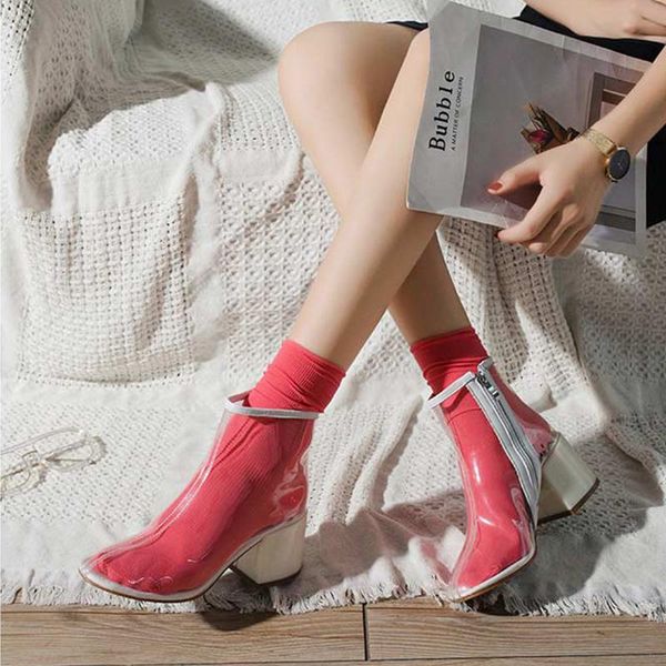 boots women transparent ankle 2021 female high heels woman square heel waterproof fashion shoes casual zip footwear plus size, Black
boots women transparent ankle 2021 female high heels woman square heel waterproof fashion shoes casual zip footwear plus size, Black