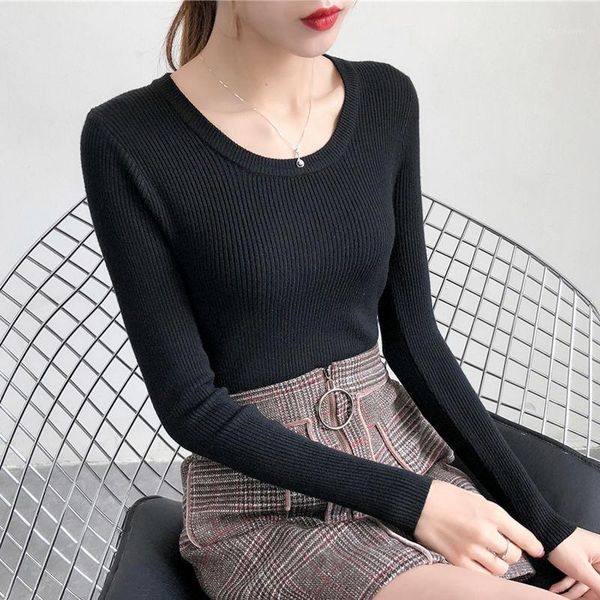 women's sweaters autumn winter slim sweater women pullover 2021 casual o neck pull long sleeve black knittwear female jumpers solid bas, White;black
women's sweaters autumn winter slim sweater women pullover 2021 casual o neck pull long sleeve black knittwear female jumpers solid bas, White;black
