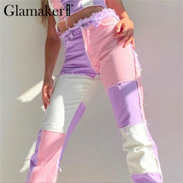 women's jeans glamaker high waist multicolor patchwork women streetwear casual trousers ladies autumn winter elegant bottoms 2021, Blue
women's jeans glamaker high waist multicolor patchwork women streetwear casual trousers ladies autumn winter elegant bottoms 2021, Blue