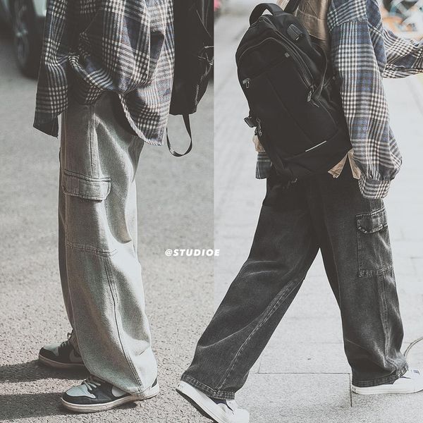 vintage cargo pants new winter big pockets retro jeans men loose streetwear trousers hip hop youth casual clothing, Blue
vintage cargo pants new winter big pockets retro jeans men loose streetwear trousers hip hop youth casual clothing, Blue