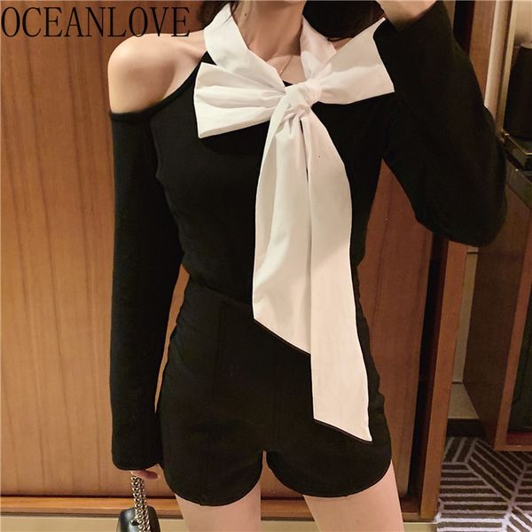 women's blouses & shirts oceanlove bow off shoulder pullovers contrast color hollow out sweaters women spring vintage pull femme ins 15, White
women's blouses & shirts oceanlove bow off shoulder pullovers contrast color hollow out sweaters women spring vintage pull femme ins 15, White