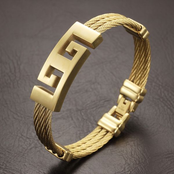 gold color stainless steel men bracelet jewelry punk heavy metal bracelets & bangles great wall pattern bracelet, Black
gold color stainless steel men bracelet jewelry punk heavy metal bracelets & bangles great wall pattern bracelet, Black