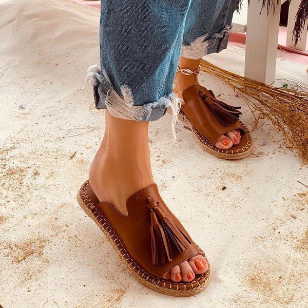 sandals women casual summer stylish slip-on flat, Black