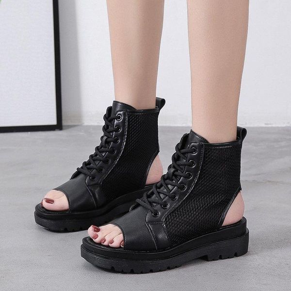 sandals black platform women breathable mesh open toe summer elegant cross tied thick sole zapatos mujer
sandals black platform women breathable mesh open toe summer elegant cross tied thick sole zapatos mujer