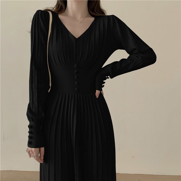 autumn winter bottoming dress vintage elegant solid knitted sweater women ol style v-neck long es 210421, Black;gray
autumn winter bottoming dress vintage elegant solid knitted sweater women ol style v-neck long es 210421, Black;gray