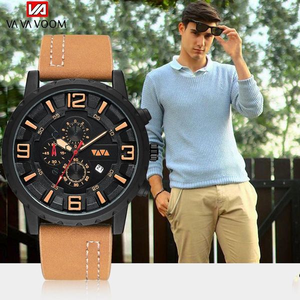 wristwatches watch men va voom casual leather quartz men's business clock male sport waterproof date for, Slivery;brown
wristwatches watch men va voom casual leather quartz men's business clock male sport waterproof date for, Slivery;brown