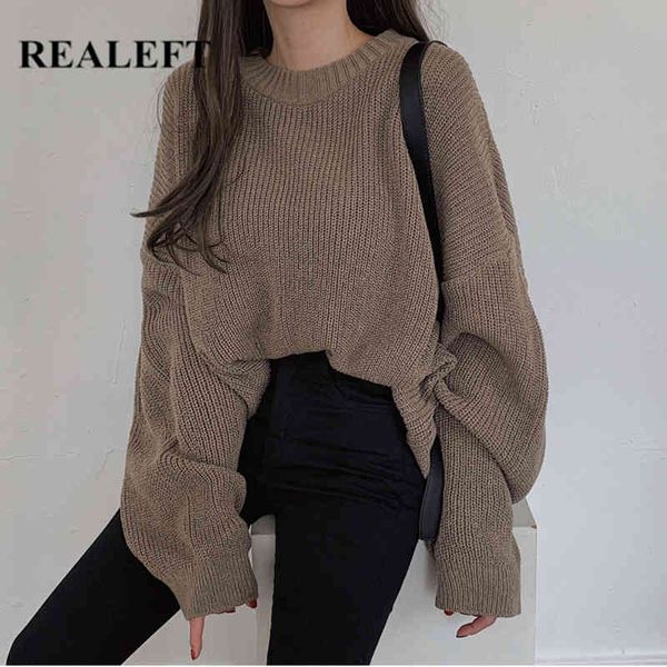 autumn winter oversized women's sweater korean elegant solid knitted warm female pullovers jumper 210428, White;black
autumn winter oversized women's sweater korean elegant solid knitted warm female pullovers jumper 210428, White;black