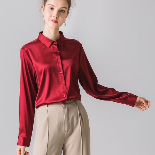 women's blouses & shirts summer quality real silk shirt 100% mulberry crepe satin women plus size long-sleeve blouse l xl, White
women's blouses & shirts summer quality real silk shirt 100% mulberry crepe satin women plus size long-sleeve blouse l xl, White