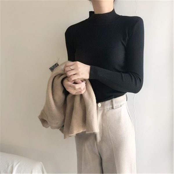 half turtleneck sweater women solid knitted winter clothes plus size girls sweaters long sleeve pullovers zy4895 women's, White;black
half turtleneck sweater women solid knitted winter clothes plus size girls sweaters long sleeve pullovers zy4895 women's, White;black