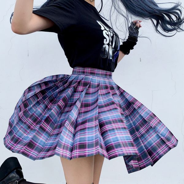 insgoth harajuku jk mini skirts gothic punk high waist purple plaid pleated skirts japanese korean hipsters jk skirt summer, Black
insgoth harajuku jk mini skirts gothic punk high waist purple plaid pleated skirts japanese korean hipsters jk skirt summer, Black