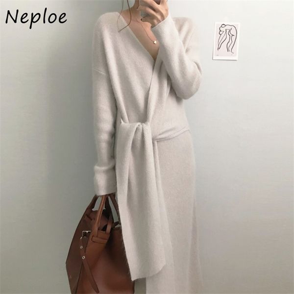 v-neck cross lace up dresses solid color slim waist knitted sweater dress women autumn winter elegant femme vestidos 210422, Black;gray
v-neck cross lace up dresses solid color slim waist knitted sweater dress women autumn winter elegant femme vestidos 210422, Black;gray