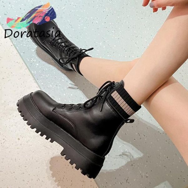 boots doratasia women motocycle combat shoes 2021 punk patchwork fashion classic platform mid calf lace, Black
boots doratasia women motocycle combat shoes 2021 punk patchwork fashion classic platform mid calf lace, Black