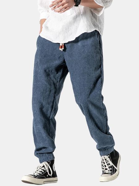men's pants mens corduroy design cotton solid color drawstring mid waist harem, Black
men's pants mens corduroy design cotton solid color drawstring mid waist harem, Black