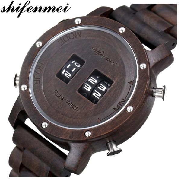 wristwatches shifenmei watches men drum roller military sports wooden quartz relogio masculino 5582, Slivery;brown
wristwatches shifenmei watches men drum roller military sports wooden quartz relogio masculino 5582, Slivery;brown