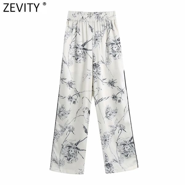 zevity women vintage ink flower print wide leg pants pajama female chic elastic waist pockets casual long trousers p982 210419, Black;white
zevity women vintage ink flower print wide leg pants pajama female chic elastic waist pockets casual long trousers p982 210419, Black;white