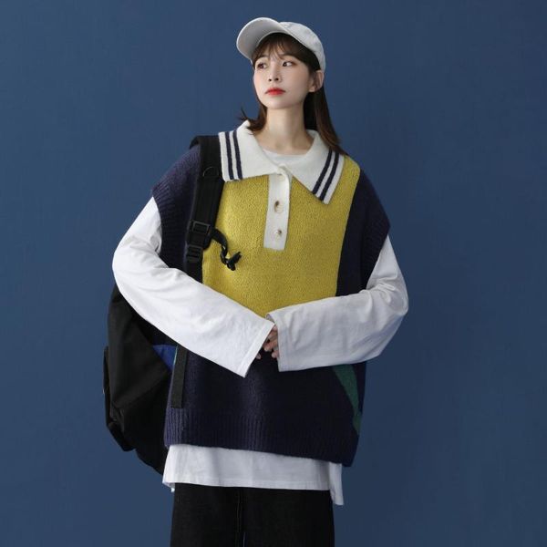 korean version of the trend neutral wind lazy knitting original retro couple students loose casual sweater vest men's vests, Black;white
korean version of the trend neutral wind lazy knitting original retro couple students loose casual sweater vest men's vests, Black;white