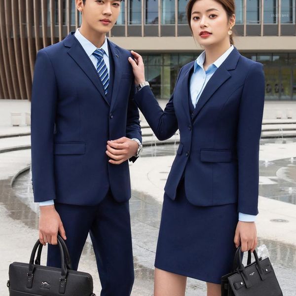 two piece dress men and women with the type of business attire interview suit female tooling bank overalls, White
two piece dress men and women with the type of business attire interview suit female tooling bank overalls, White