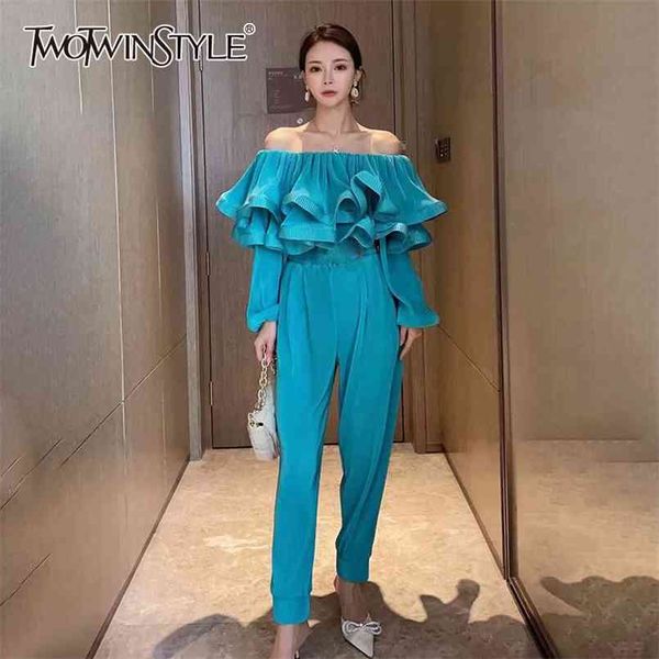blue patchwork ruffle jumpsuit for women slash neck long sleeve high waist straight jumpsuits female spring fashion 210521, Black;white
blue patchwork ruffle jumpsuit for women slash neck long sleeve high waist straight jumpsuits female spring fashion 210521, Black;white