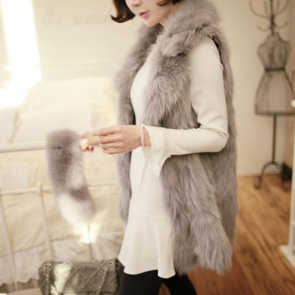women's fur & faux wholesale autumn and winter korean version of the long vest imitation women coat, Black
women's fur & faux wholesale autumn and winter korean version of the long vest imitation women coat, Black
