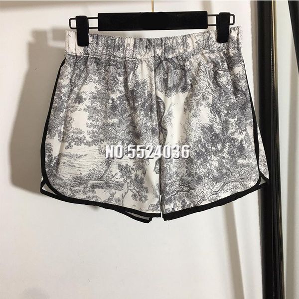 women's shorts 2021 summer streetwear print women elastic waist fashion, White;black
women's shorts 2021 summer streetwear print women elastic waist fashion, White;black