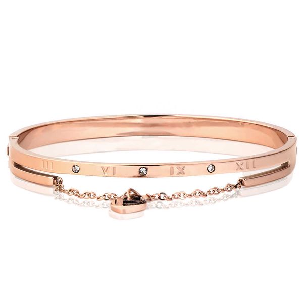 heart charm elegant bangle bracelet for women rose gold color stainless steel stellux austrian crystal with roman letter q0719, Black
heart charm elegant bangle bracelet for women rose gold color stainless steel stellux austrian crystal with roman letter q0719, Black