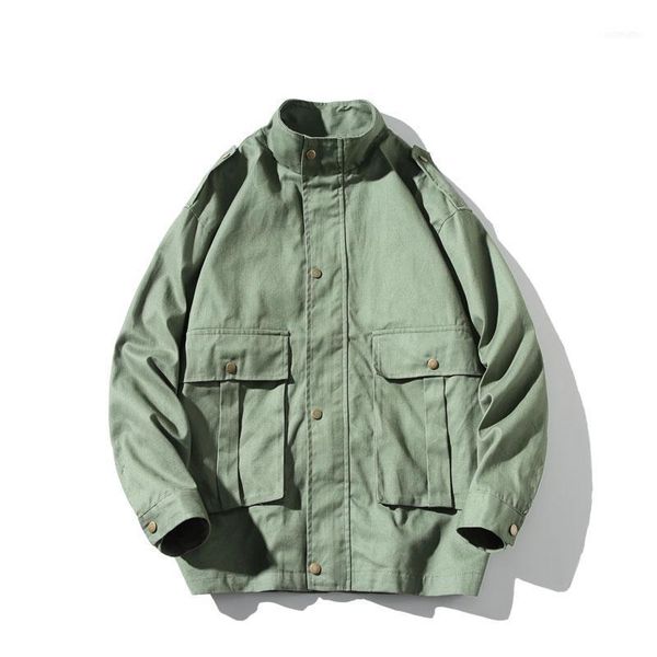 men's jackets men japanese streetwear multi-pocket cargo jacket 2021 autumn mens cotton casual overalls male y30701, Black;brown
men's jackets men japanese streetwear multi-pocket cargo jacket 2021 autumn mens cotton casual overalls male y30701, Black;brown