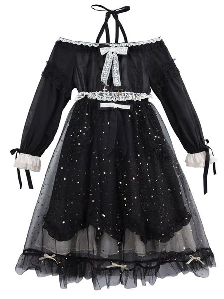 casual dresses mori girl women dress 2021 summer off shoulder black sweet lolita women's party, Black;gray
casual dresses mori girl women dress 2021 summer off shoulder black sweet lolita women's party, Black;gray