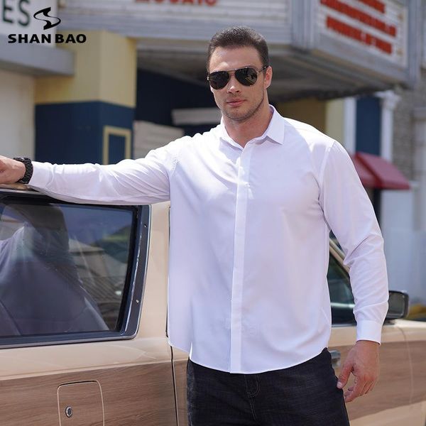 men's casual shirts shan bao autumn brand covered button pure white loose stretch long sleeve shirt classic business plus size, White;black
men's casual shirts shan bao autumn brand covered button pure white loose stretch long sleeve shirt classic business plus size, White;black
