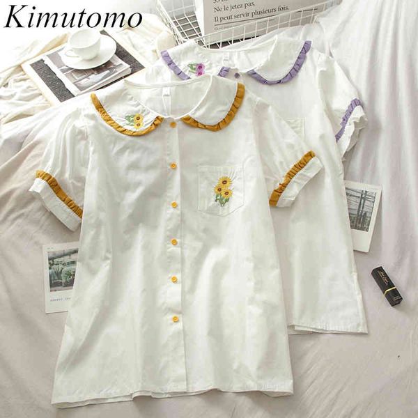 kimutomo floral embroidery blouse and shirt girls fresh style peter pan collar spring summer short sleeve elegant 210521, White
kimutomo floral embroidery blouse and shirt girls fresh style peter pan collar spring summer short sleeve elegant 210521, White