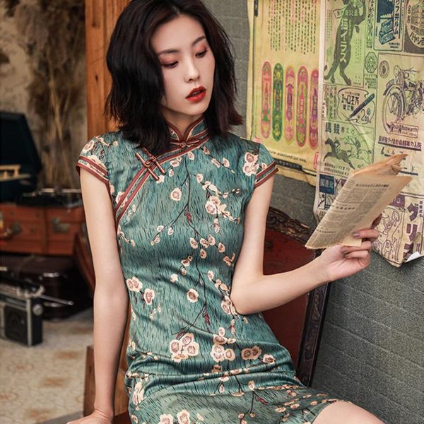 ethnic clothing sheng coco 2021 silk chinese dress retro print flowers knee cheongsam plus size 4xl short sleeve qipao ladies vestidos, Red
ethnic clothing sheng coco 2021 silk chinese dress retro print flowers knee cheongsam plus size 4xl short sleeve qipao ladies vestidos, Red