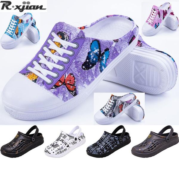 r.xjian bird's nest hole shoes flower butterfly pattern half slippers ladies beach outdoor leisure sports, Black
r.xjian bird's nest hole shoes flower butterfly pattern half slippers ladies beach outdoor leisure sports, Black