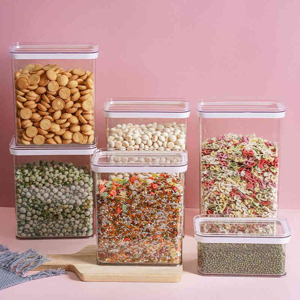 transparent storage grade sealed can box grain large capacity household beans dry food tank
transparent storage grade sealed can box grain large capacity household beans dry food tank