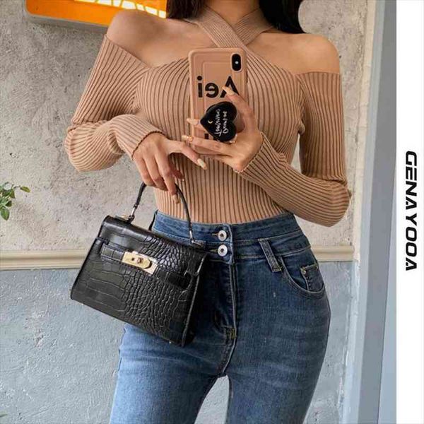 halter cross off shoulder sweater spring autumn slim knitted pullover ladies jumpers korean style chic, White;black
halter cross off shoulder sweater spring autumn slim knitted pullover ladies jumpers korean style chic, White;black
