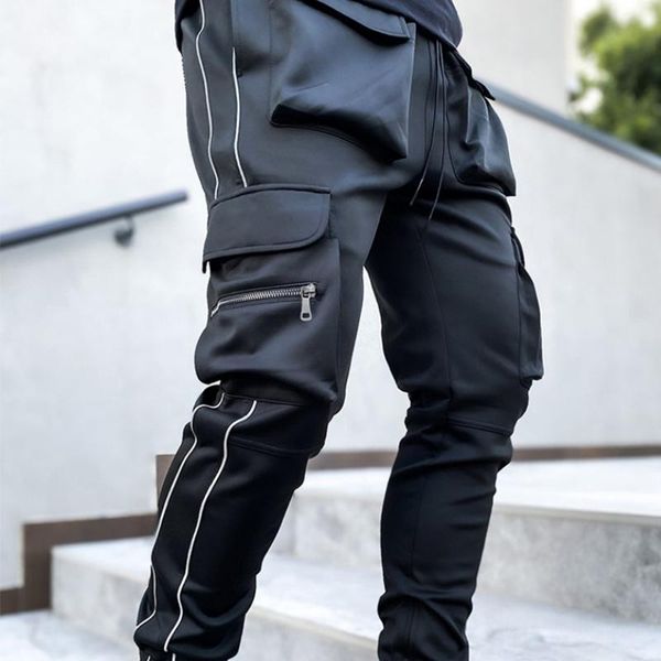 running pants men reflective multi-pocket casual winter joggers cargo autumn fashion hip hop harem male long trousers, Black;blue
running pants men reflective multi-pocket casual winter joggers cargo autumn fashion hip hop harem male long trousers, Black;blue