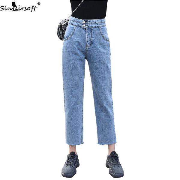 women's jeans high waist was thin double-button woman loose spring and autumn summer korean straight pants women, Blue
women's jeans high waist was thin double-button woman loose spring and autumn summer korean straight pants women, Blue