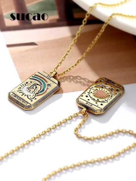 chains vintage tarot cards esotericism necklaces for women man pendant gifts stainless steel collar necklace amulet the major, Silver
chains vintage tarot cards esotericism necklaces for women man pendant gifts stainless steel collar necklace amulet the major, Silver