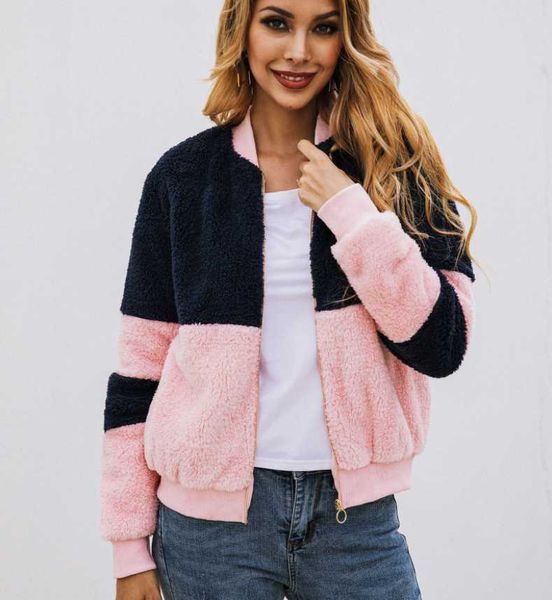 women's jackets thick teddy sweater coat 2021 autumn winter fashion stitching female zipper hoodies sheepcolor matching, Black;brown
women's jackets thick teddy sweater coat 2021 autumn winter fashion stitching female zipper hoodies sheepcolor matching, Black;brown