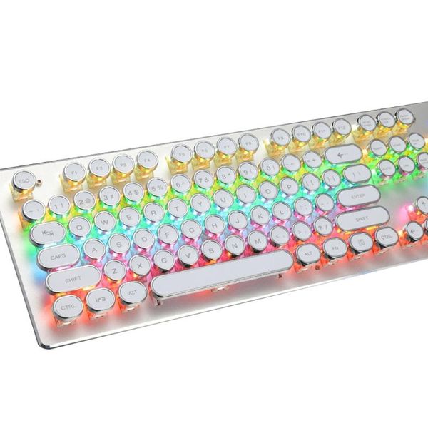 keyboards unkonw wired color light keyboard computer game mechanical luminous retro punk electroplating knob 104 round keycaps
keyboards unkonw wired color light keyboard computer game mechanical luminous retro punk electroplating knob 104 round keycaps