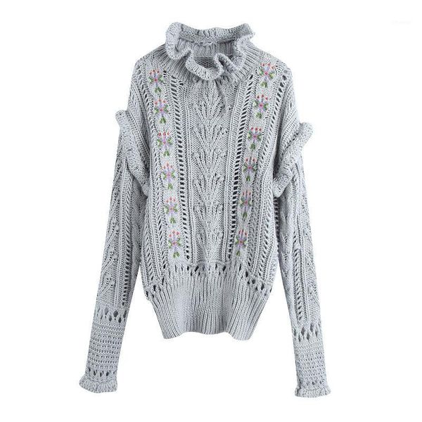 women's sweaters 2021 autumn spring european american women embroidered hollow out ruffled collar prairie chic sweet sweater pullovers, White;black
women's sweaters 2021 autumn spring european american women embroidered hollow out ruffled collar prairie chic sweet sweater pullovers, White;black