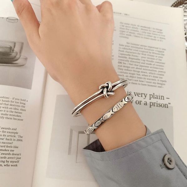 bangle fmily retro double knotted 925 sterling silver bracelet personality embossed fish hip hop jump di jewelry for girlfriend gifts, Black
bangle fmily retro double knotted 925 sterling silver bracelet personality embossed fish hip hop jump di jewelry for girlfriend gifts, Black