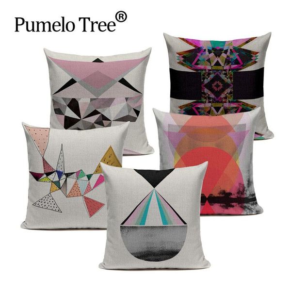 diamonds geometry style rising grid triangle unfold cushion cover car sofa home decor linen pillow throw pillowcase cushion/decorative