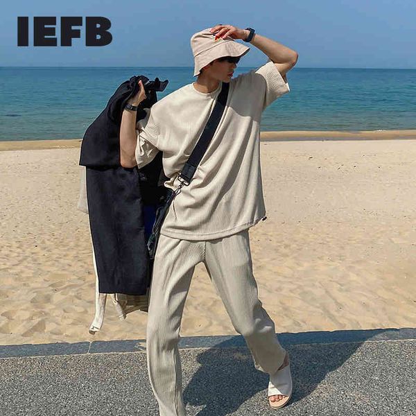 iefb summer suit summer men's clothing ice silk loose t-shirt + elastic waist pants korean trend two pieces set 9y7203 210524, Gray
iefb summer suit summer men's clothing ice silk loose t-shirt + elastic waist pants korean trend two pieces set 9y7203 210524, Gray
