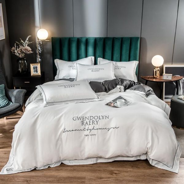 bedding sets summer set silky touch bed luxury embroidery stitching color duvet cover flat/fitted sheet king size
bedding sets summer set silky touch bed luxury embroidery stitching color duvet cover flat/fitted sheet king size