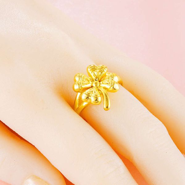 clover ring vietnam sand brass gold plated jewelry women's open hand accessories, Black
clover ring vietnam sand brass gold plated jewelry women's open hand accessories, Black