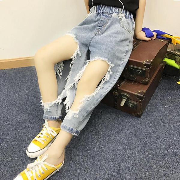 jeans fashion teens girls hole denim pants 2021 summer blue loose elastic waist for 4-15y children kids clothes
jeans fashion teens girls hole denim pants 2021 summer blue loose elastic waist for 4-15y children kids clothes