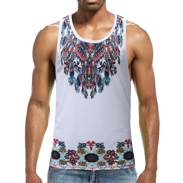 men' tank m-3xl gym singlet bodybuiling cotton african dashiki print slim boho sleeveless for men plus size, White;black
men' tank m-3xl gym singlet bodybuiling cotton african dashiki print slim boho sleeveless for men plus size, White;black