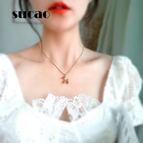 pendant necklaces simple cool cute balloon dog necklace female clavicle chain light luxury design sense senior mori does couples women, Silver
pendant necklaces simple cool cute balloon dog necklace female clavicle chain light luxury design sense senior mori does couples women, Silver