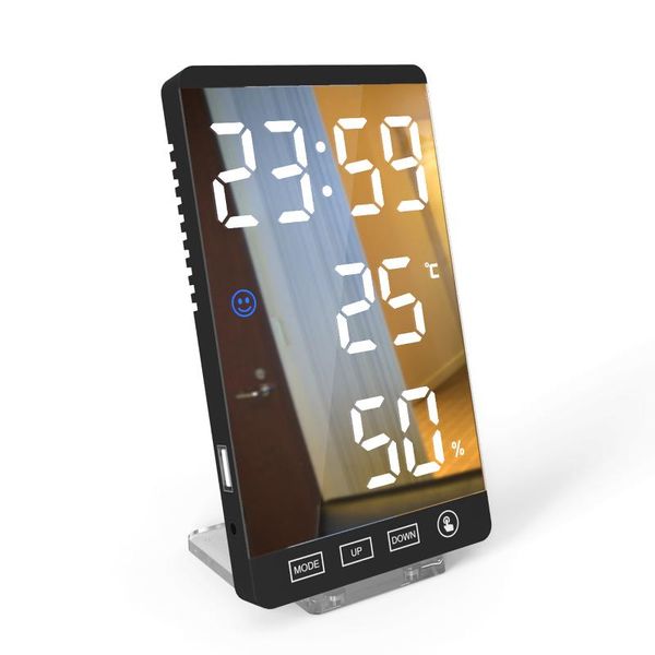 display mirror alarm clock button wall digital time temperature humidity usb output household office other clocks & accessories
display mirror alarm clock button wall digital time temperature humidity usb output household office other clocks & accessories