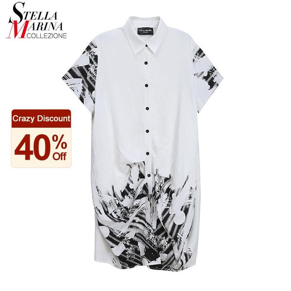 New 2021 Woman Summer Casual Printed White Shirt Dress Plus Size Straight Midi Ladies Cute Holiday Large Style Robe Femme 8307, White 8307
New 2021 Woman Summer Casual Printed White Shirt Dress Plus Size Straight Midi Ladies Cute Holiday Large Style Robe Femme 8307, White 8307