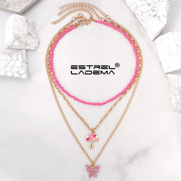 chains sweet pink mushroom butterfly pendant bead necklace for women simple seed strand choker layered chain necklaces jewelry, Silver
chains sweet pink mushroom butterfly pendant bead necklace for women simple seed strand choker layered chain necklaces jewelry, Silver